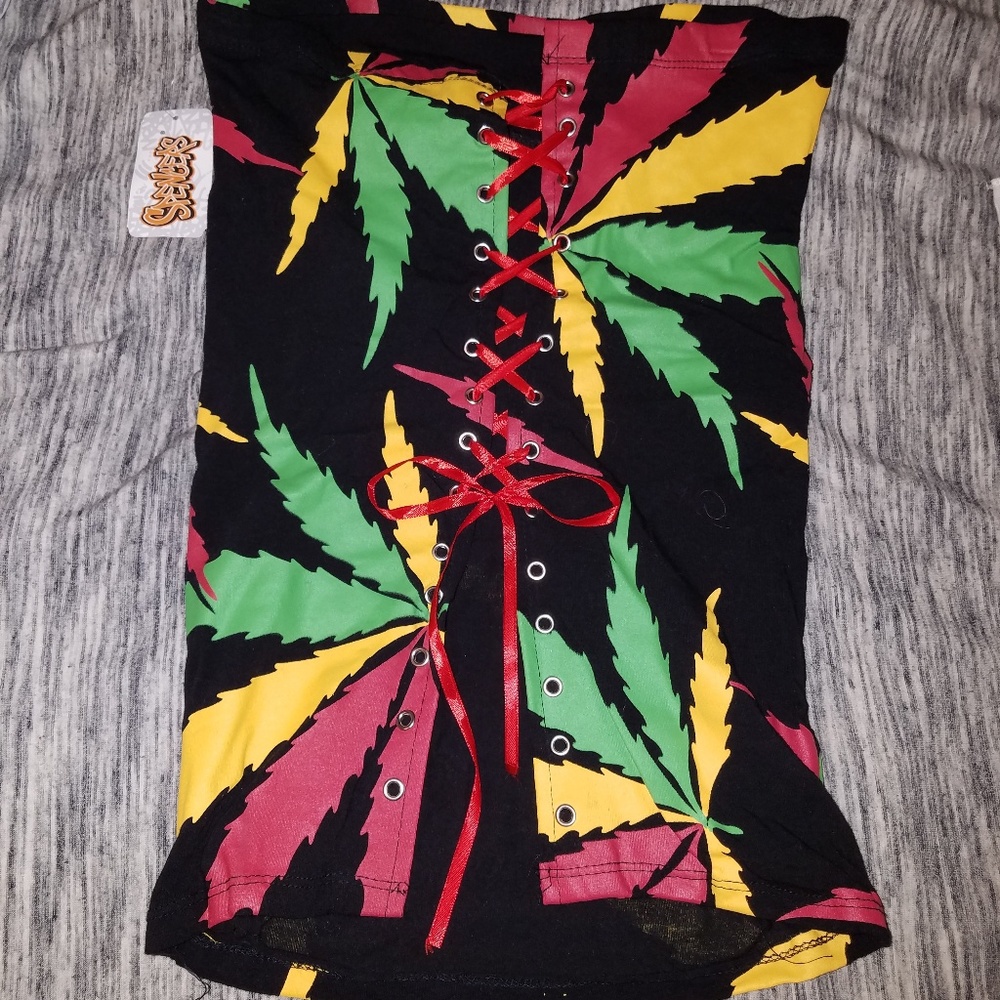 Rasta colored tube top